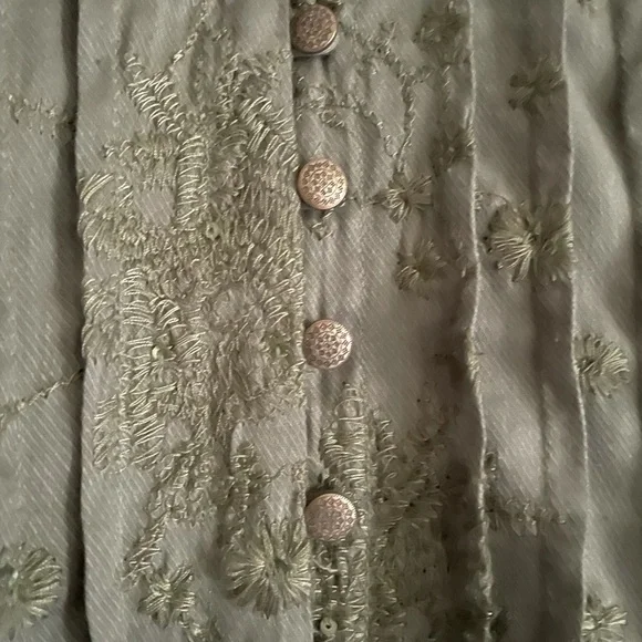 Pilcro Army Green Women’s Top with Pleated Front - Picture 5 of 7